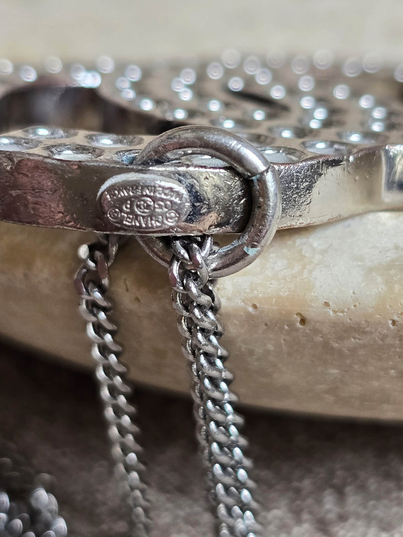 Chanel 2005 XL Silver CC Pendant Necklace