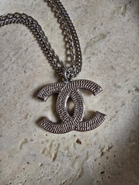 Chanel 2006 Silver-Tone XL CC Pendant Necklace
