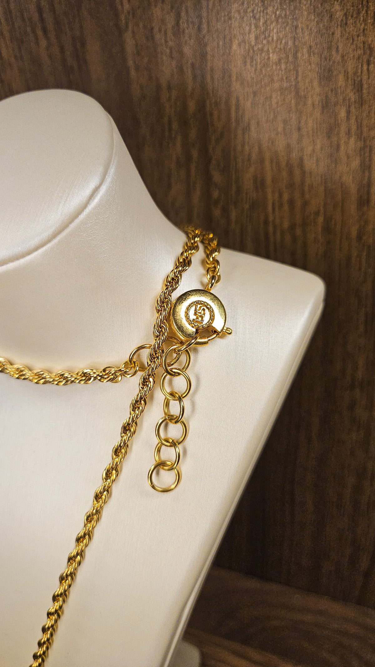 Vintage Sonia Rykiel Gold-Tone Rope Necklace with Sculptural Pendant