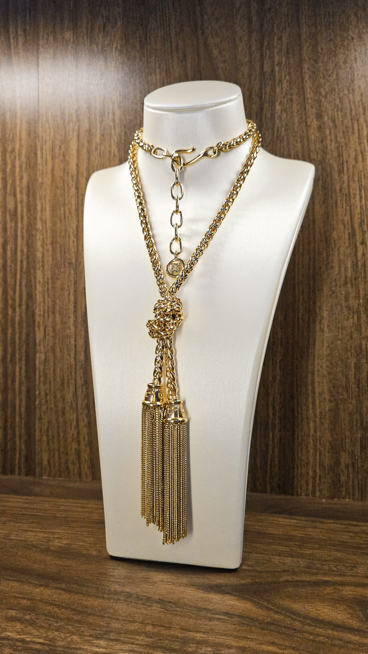 Vintage Givenchy Sautoir Necklace with Double Tassel