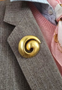 Vintage Givenchy Gold-Plated Spiral Brooch