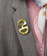 Vintage Céline Gold-Tone Double “C” Logo Brooch