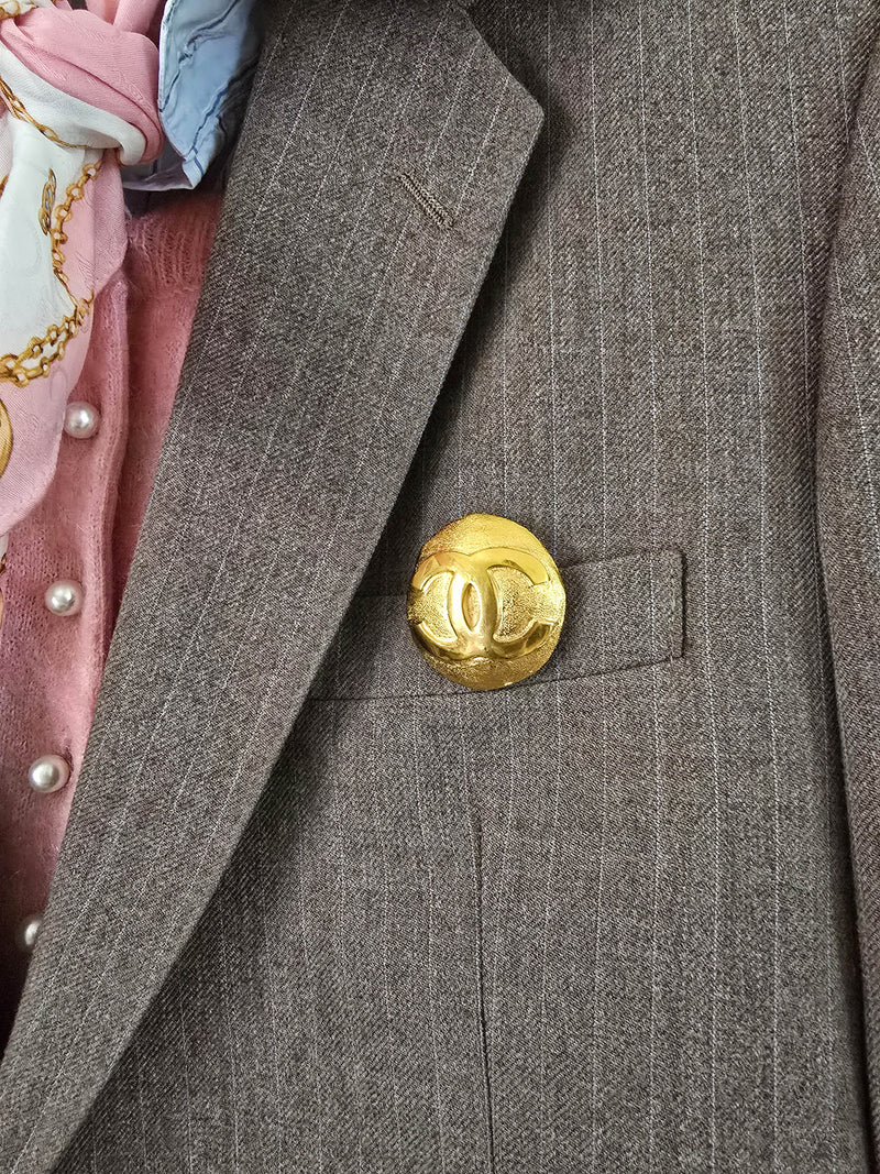 Vintage Chanel Gold CC Logo Brooch