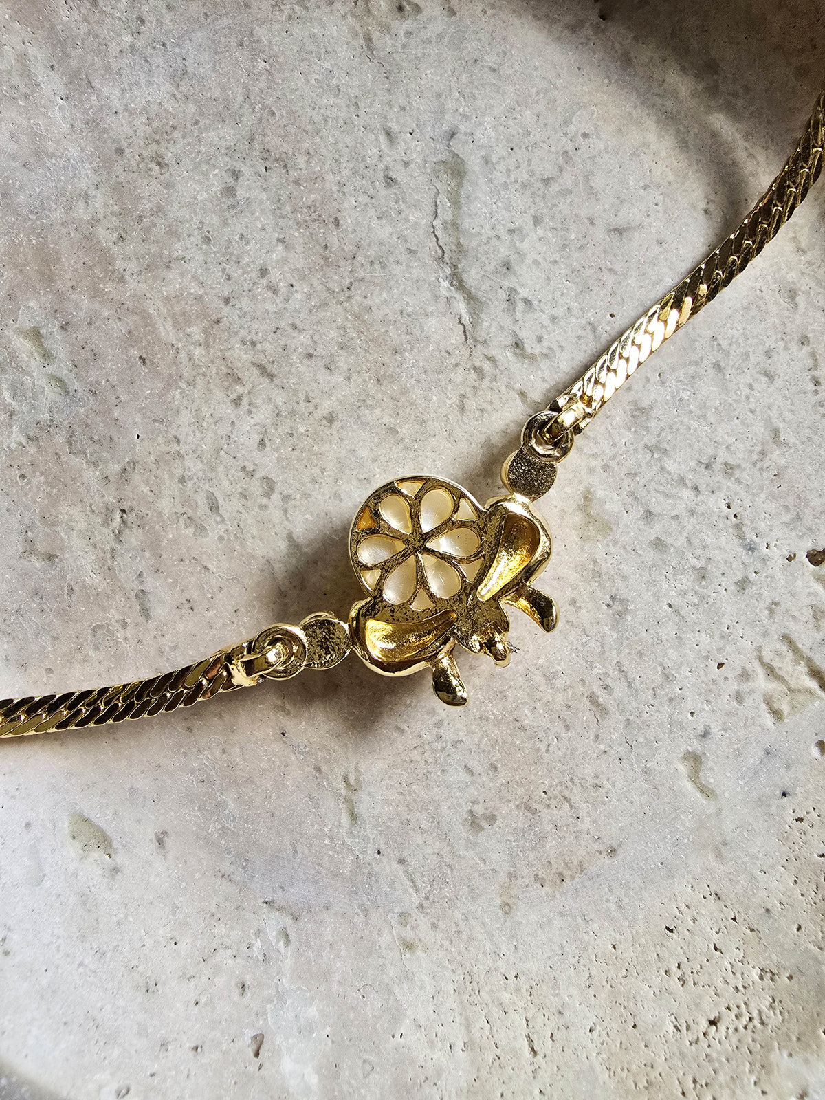 Nina Ricci Pearl & Crystal Bow Necklace