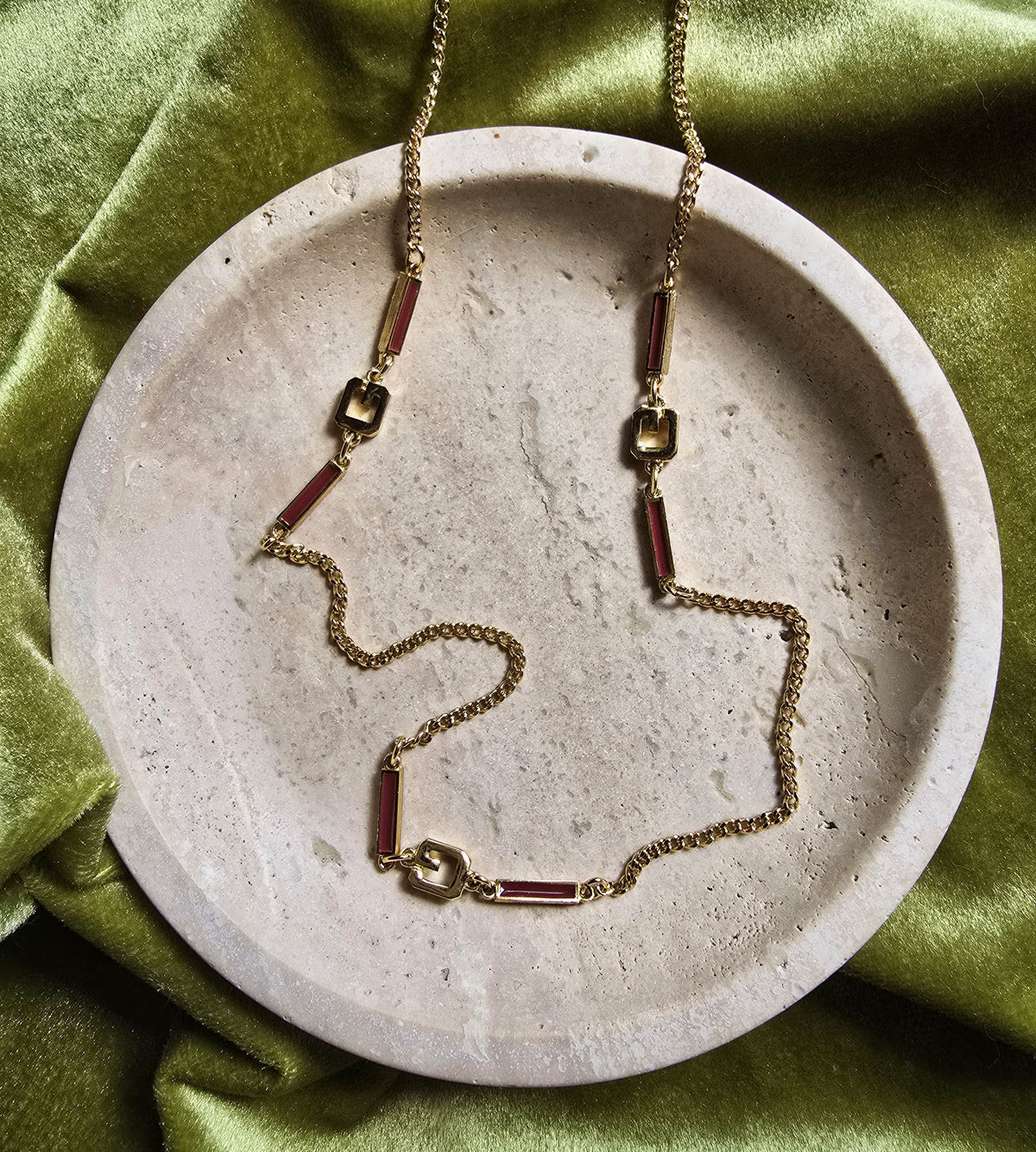 Givenchy G Red Enamel Sautoir Necklace