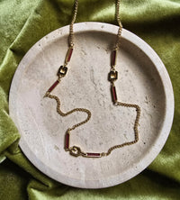 Givenchy G Red Enamel Sautoir Necklace