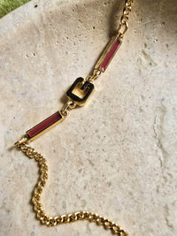 Givenchy G Red Enamel Sautoir Necklace