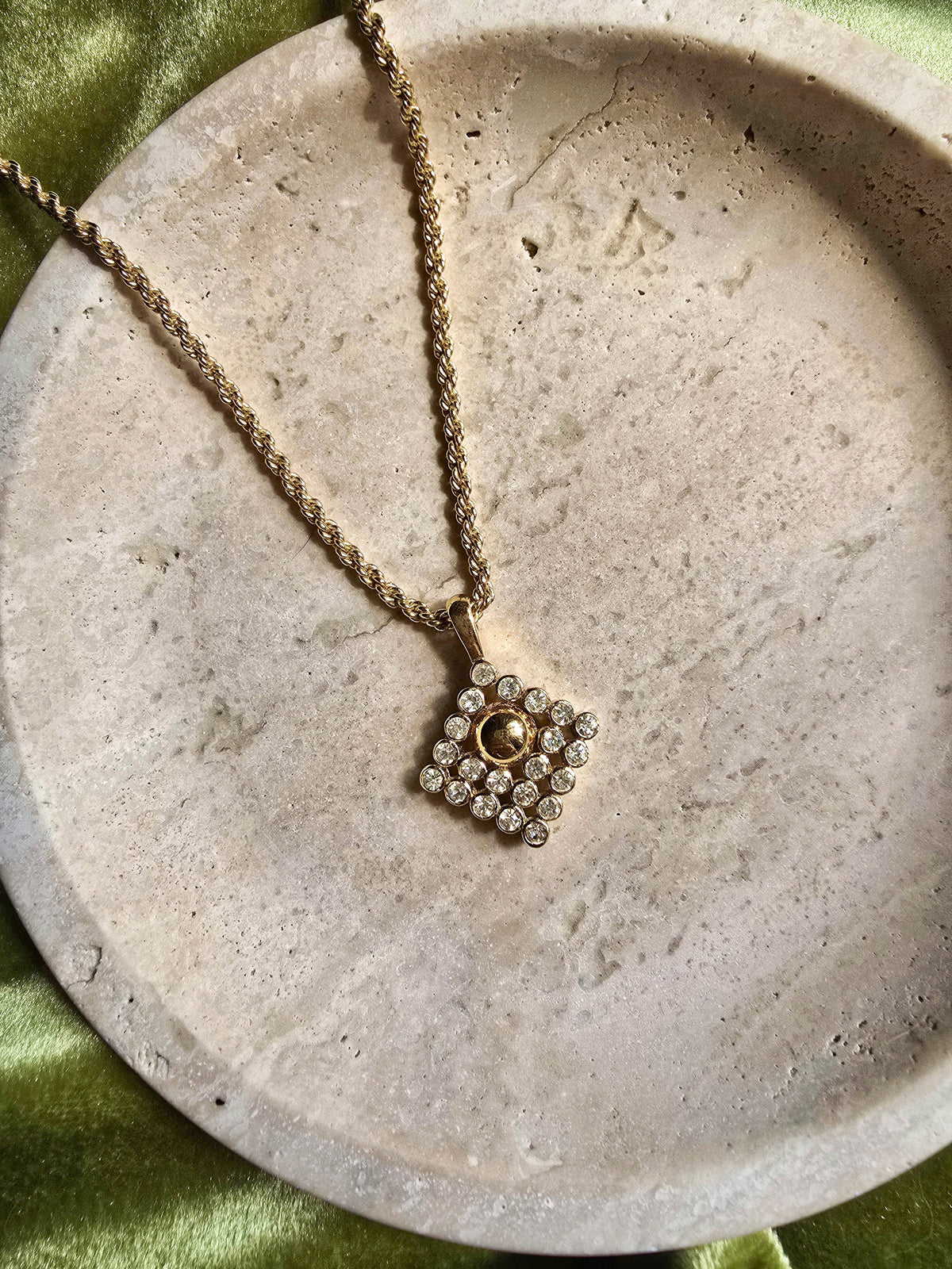 Nina Ricci Square Crystal Pendant Necklace