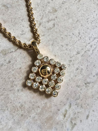 Nina Ricci Square Crystal Pendant Necklace