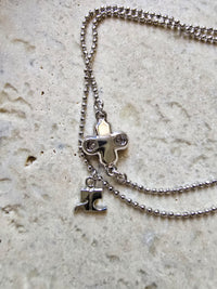 Courrèges Double Silver-Tone Crystal Logo Bracelet