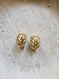 Christian Dior Gold-Plated Wheat Clip-On Earrings
