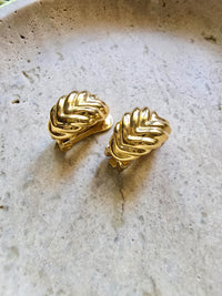 Christian Dior Gold-Plated Wheat Clip-On Earrings