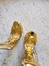 Christian Dior Gold-Plated Wheat Clip-On Earrings