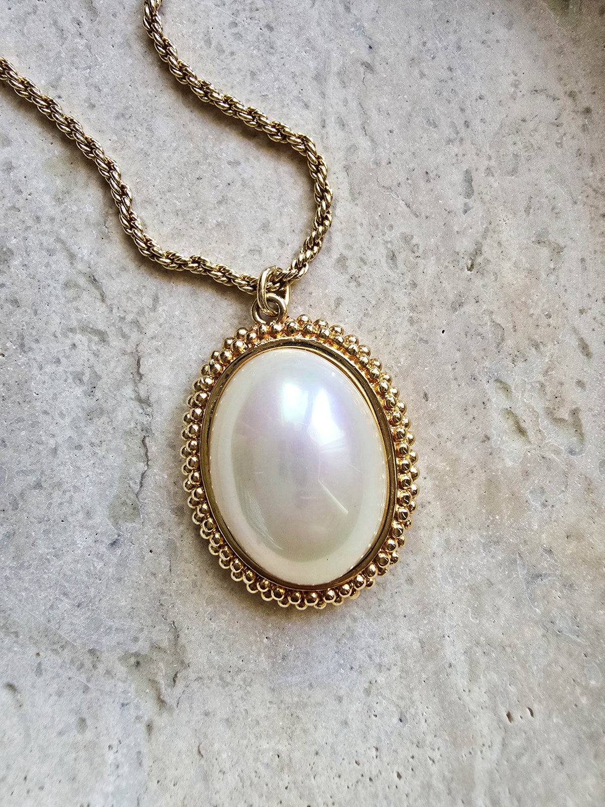 Christian Dior Gold-Plated Necklace with Pearl Pendant