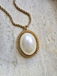 Christian Dior Gold-Plated Necklace with Pearl Pendant