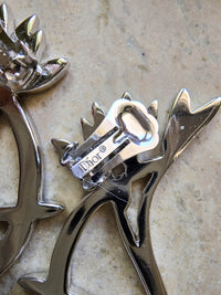 Christian Dior Art Deco Silver-Tone Clip-On Ear Cuff Earrings