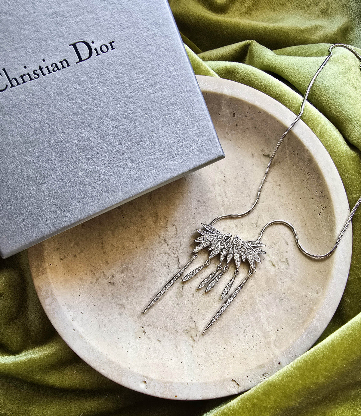 Christian Dior Art Deco Silver-Tone Necklace