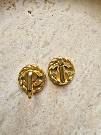 Chanel Gold-Plated Twisted Rope CC Clip-On Earrings