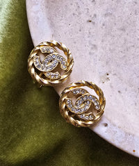 Chanel Gold-Plated Twisted Rope CC Clip-On Earrings