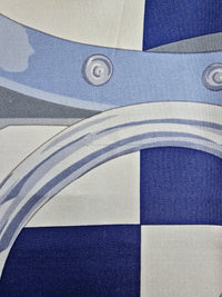 Vintage Celine 100% Silk Scarf – Blue & White Equestrian Print