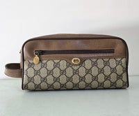 Gucci Toiletry Pouch GG Monogram Brown Canvas