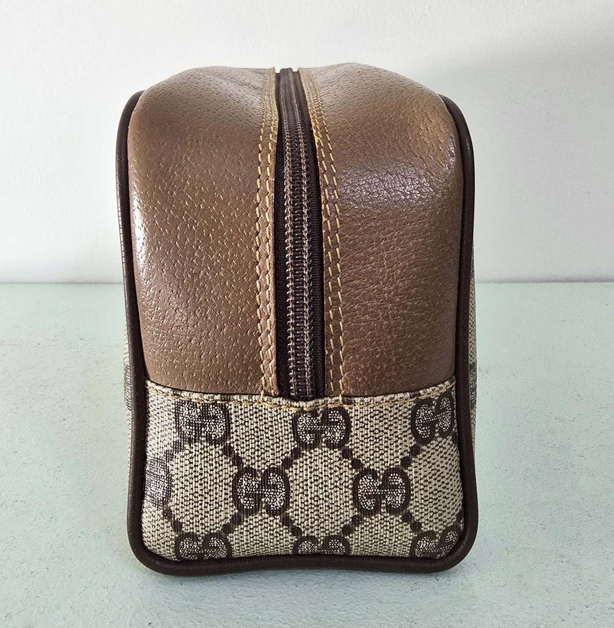 Gucci Toiletry Pouch GG Monogram Brown Canvas