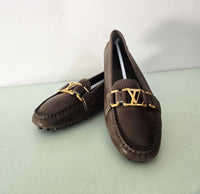 Louis Vuitton Brown Suede Loafers