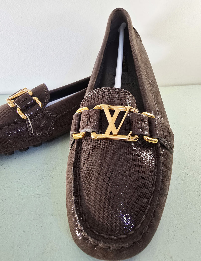 Louis Vuitton Brown Suede Loafers