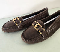 Louis Vuitton Brown Suede Loafers