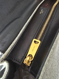 Celine Trapeze Bag Grey Felt Black Leather