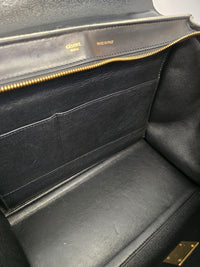 Celine Trapeze Bag Grey Felt Black Leather