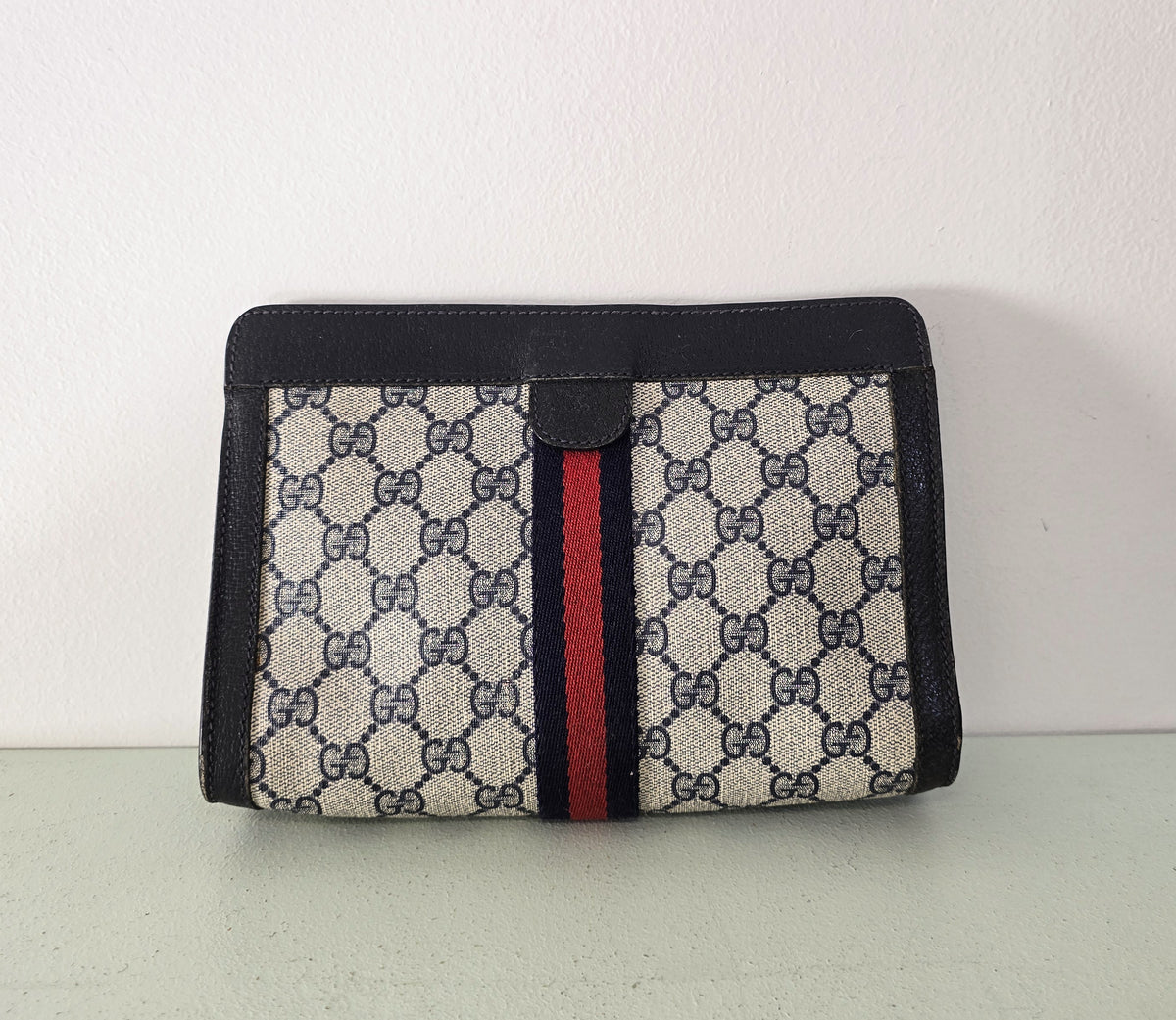 Gucci Clutch GG Navy Monogram Canvas