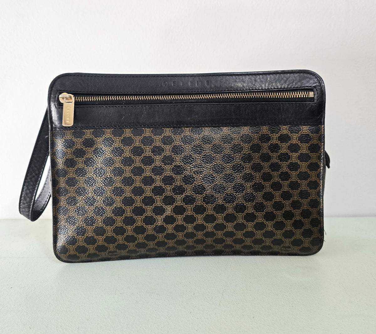 Celine Black Macadam Clutch Bag