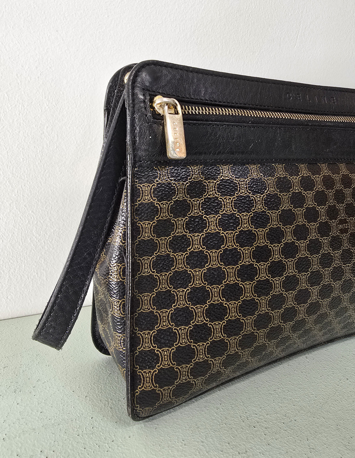 Celine Black Macadam Clutch Bag