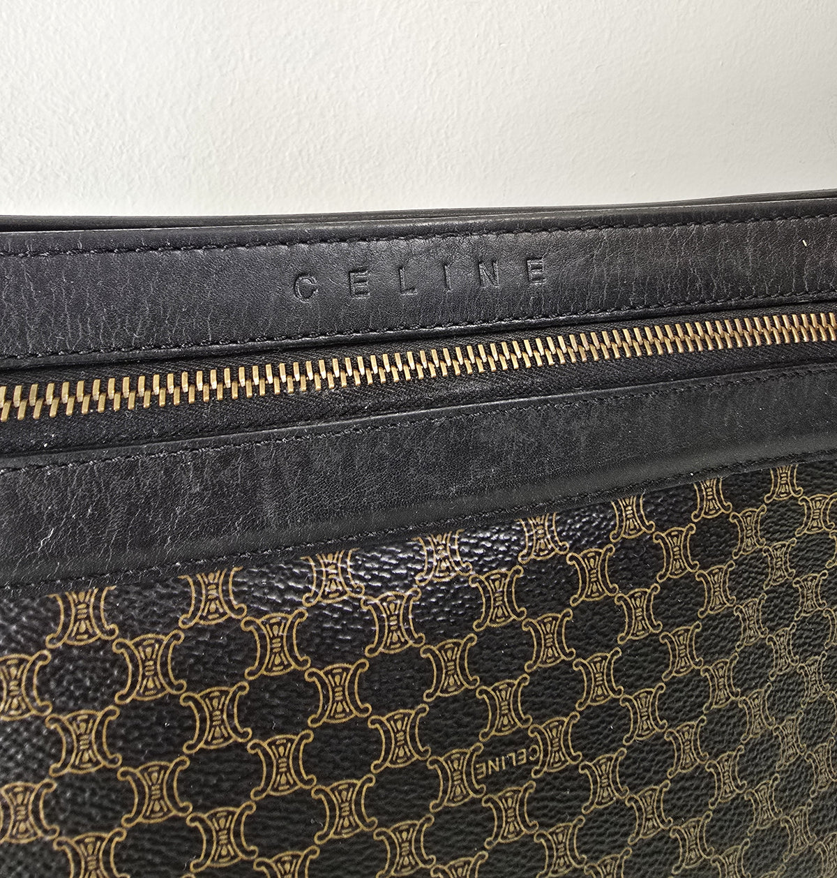 Celine Black Macadam Clutch Bag