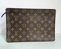 Louis Vuitton Monogram Clutch Bag Brown Canvas