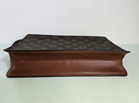 Louis Vuitton Monogram Clutch Bag Brown Canvas
