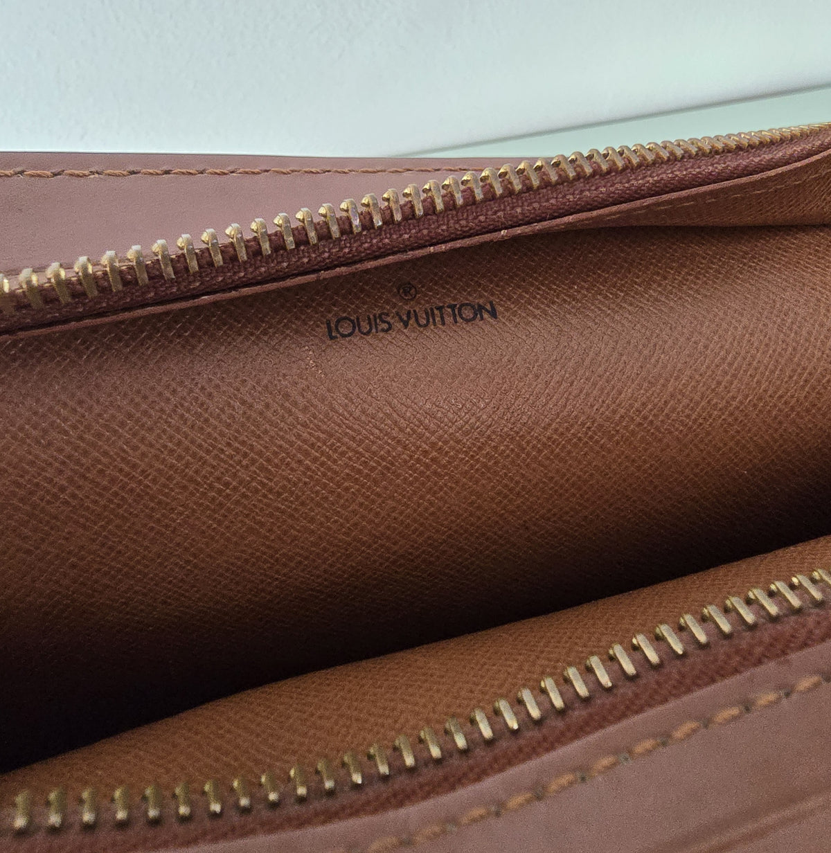 Louis Vuitton Monogram Clutch Bag Brown Canvas