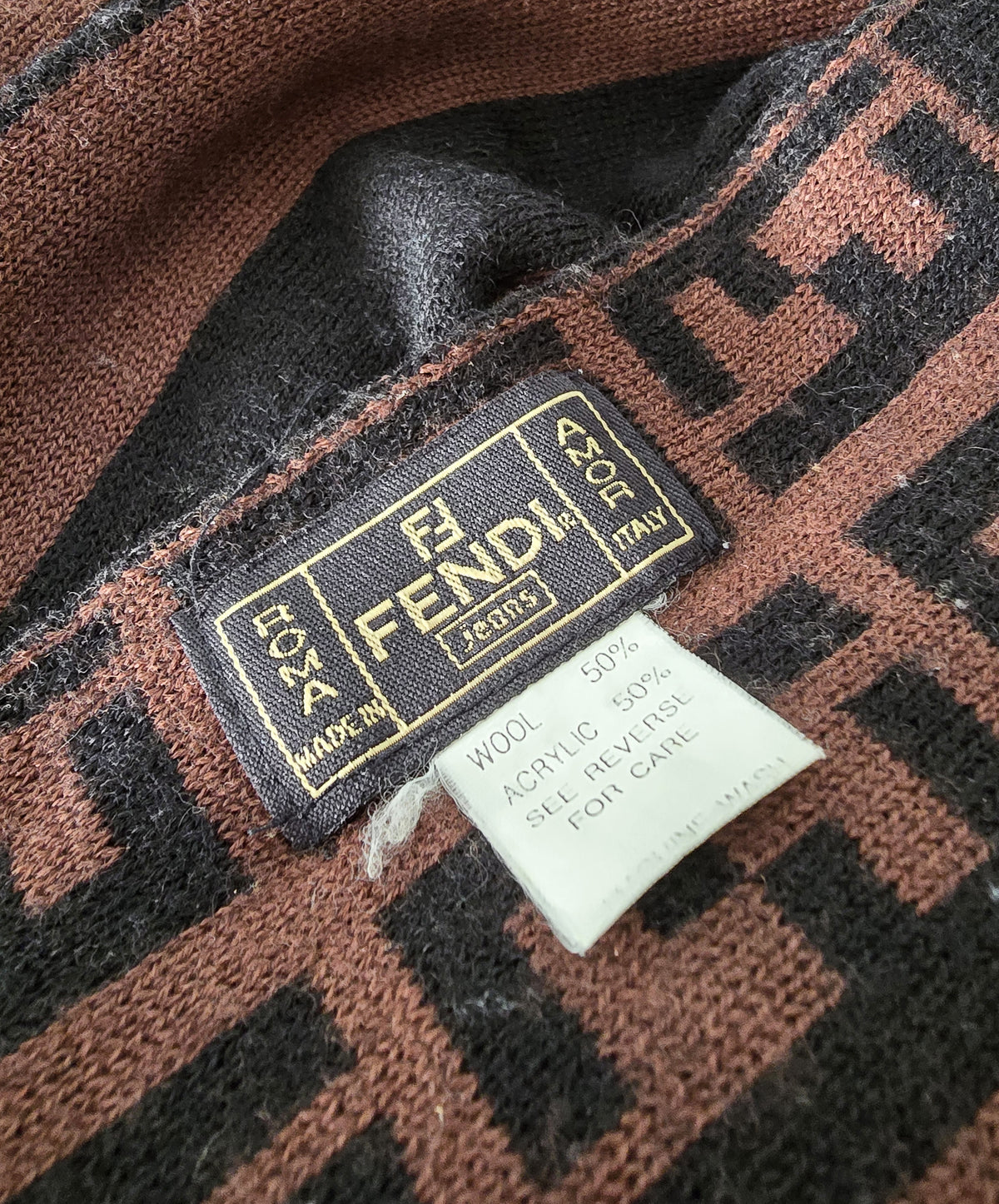 Fendi Scarf Brown & Black FF Logo