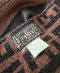 Fendi Scarf Brown & Black FF Logo