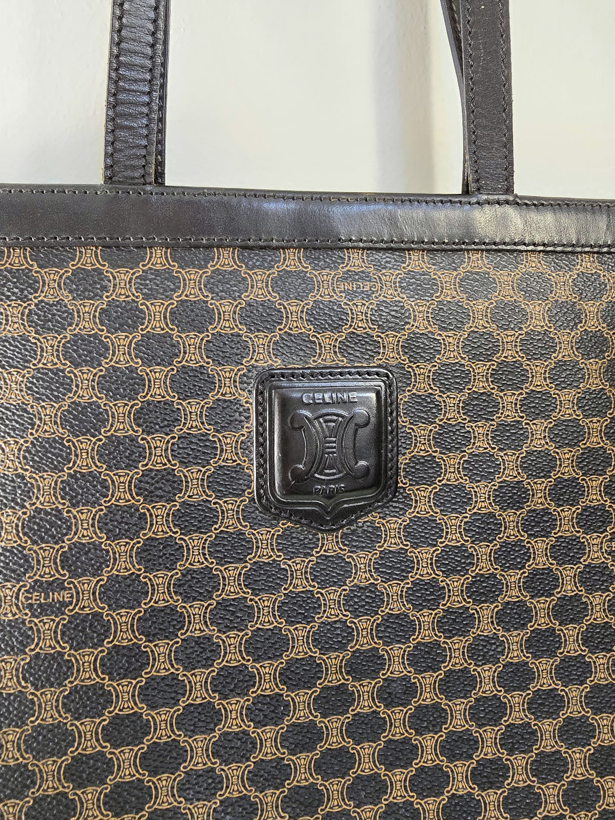 Celine Macadam Tote Black Monogram Canvas