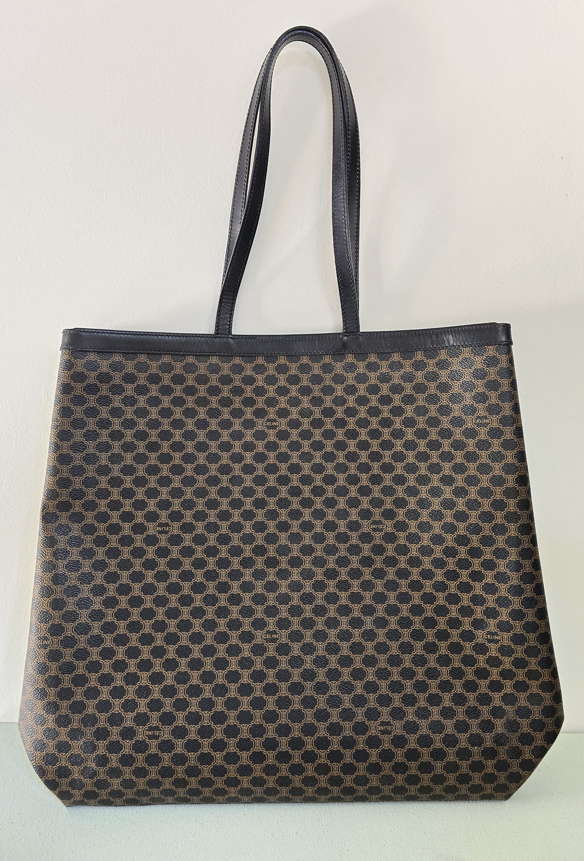 Celine Macadam Tote Black Monogram Canvas