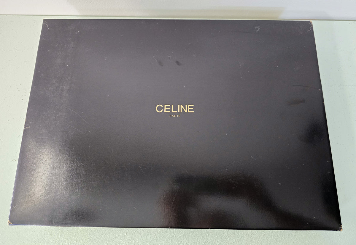 Celine Wool Scarf Camel Beige Horse Carriage Logo
