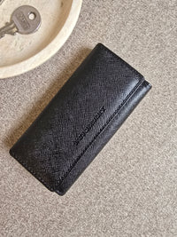 Burberry Multi Key Holder with Check Canvas & Black Leather