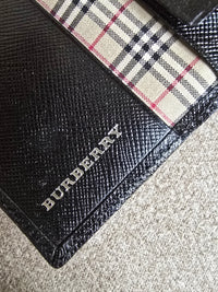 Burberry Multi Key Holder with Check Canvas & Black Leather