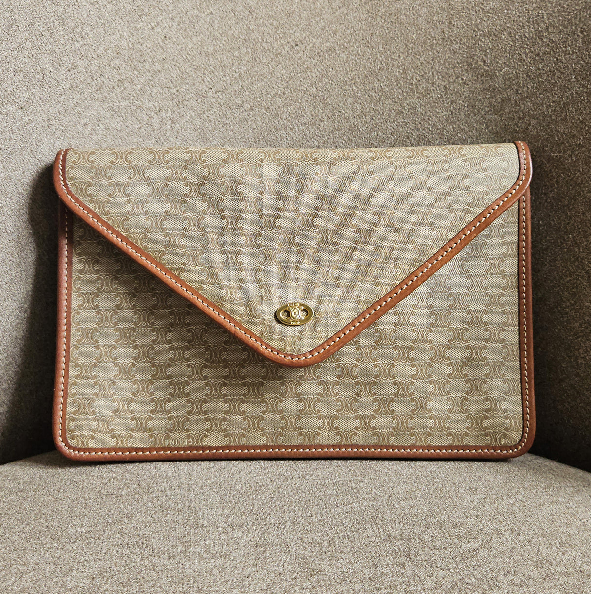 Celine Macadam Enveloppe Clutch Bag 1980s