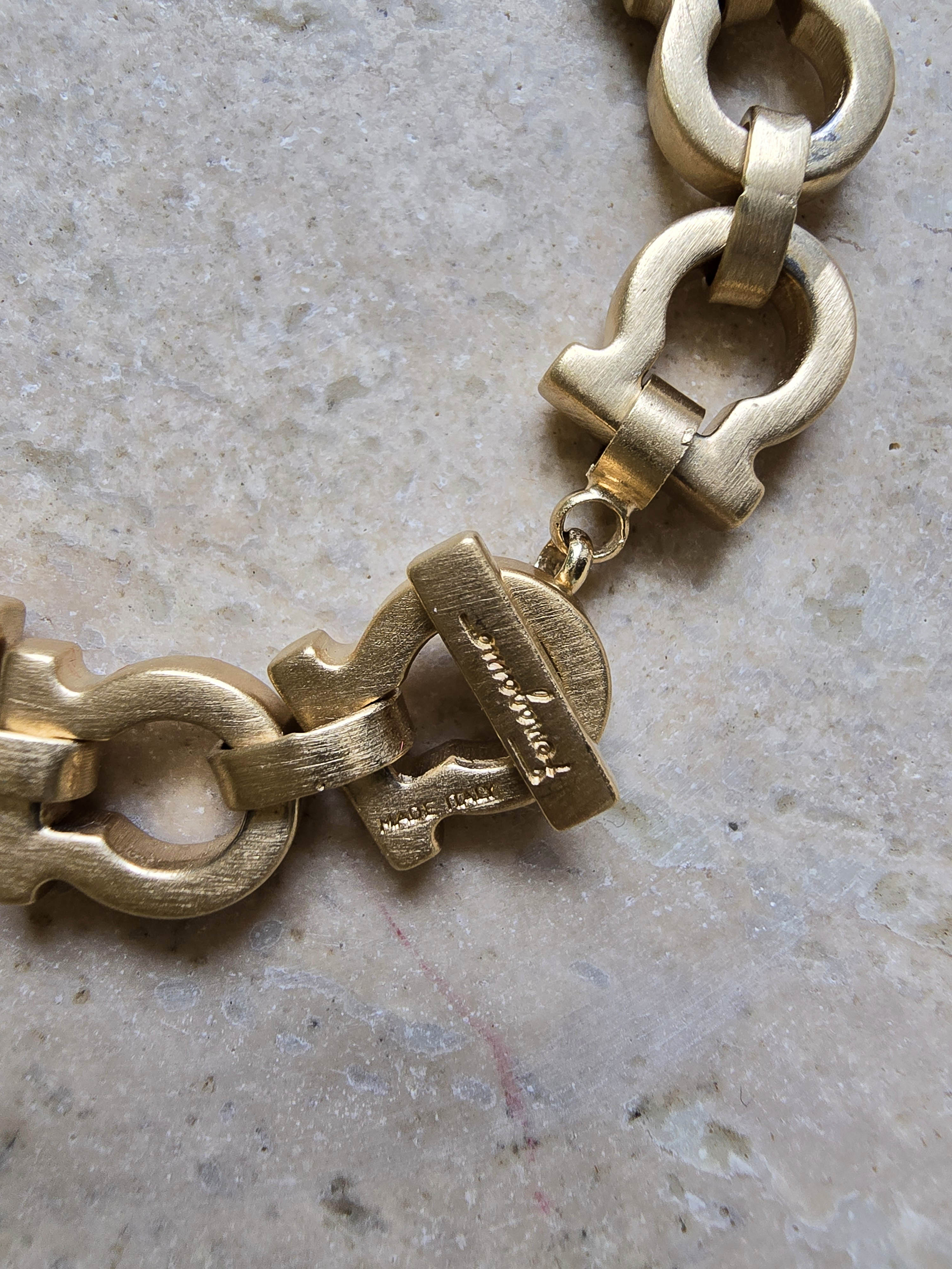 Salvatore Ferragamo Gold-Tone Gancini Bracelet – Rarr.vintage