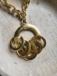 Celine Gold-Tone Sautoir Necklace With Rings