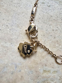 Dior Gold-Tone Charm Bracelet with Logo & Clover