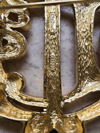 Dior Gold-Tone Monogram Brooch
